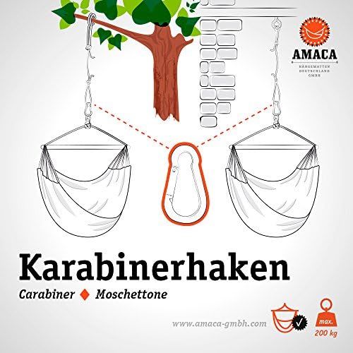  AMACA HAENGEMATTEN DEUTSCHLAND GMBH AMACA Doppelpack Hangesessel Karabiner bis 200 Kg belastbar