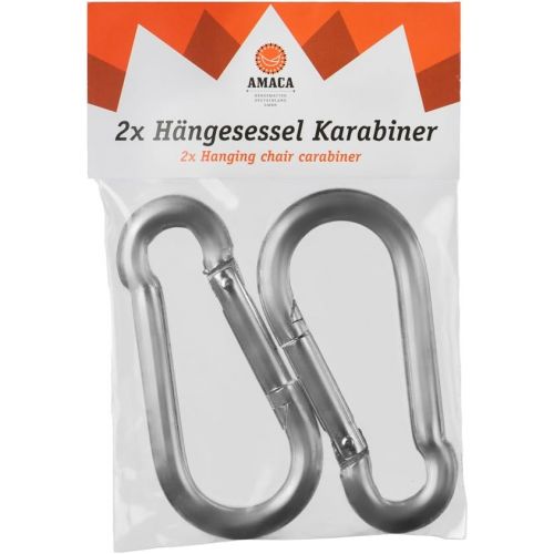  AMACA HAENGEMATTEN DEUTSCHLAND GMBH AMACA Doppelpack Hangesessel Karabiner bis 200 Kg belastbar