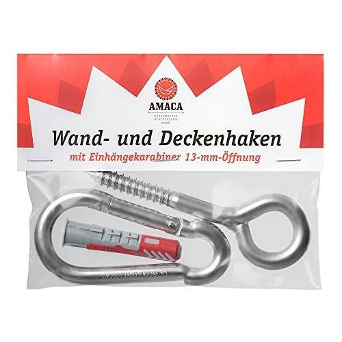  AMACA HAENGEMATTEN DEUTSCHLAND GMBH AMACA Wand und Deckenhaken mit Einhangekarabiner 13 mm OEffnung