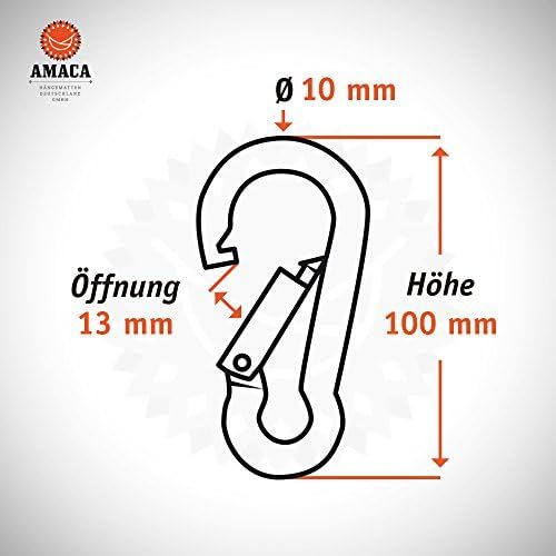  AMACA HAENGEMATTEN DEUTSCHLAND GMBH AMACA Wand und Deckenhaken mit Einhangekarabiner 13 mm OEffnung