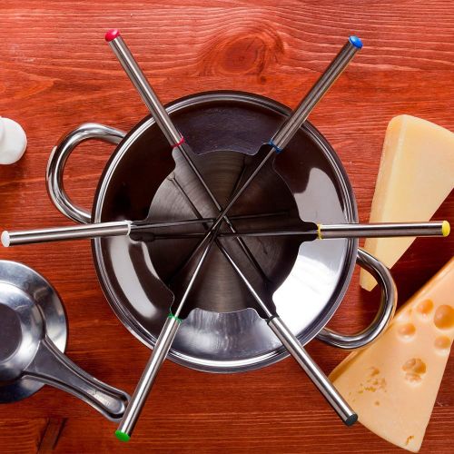  [아마존베스트]AMACOAM Fonduegabeln Edelstahl Kasefondue Gabeln Spuelmaschinenfest Fondue Gabeln 24 cm Spiesse Fondue Gabel mit Hitzebestandigem Griff fuer Kase Fleisch Obst Schokolade Springbrunnen