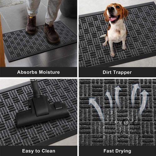  AMAGABELI GARDEN & HOME Amagabeli Outside Shoe Mat Rubber Doormat for Front Door 17x 29 Outdoor Mats Entrance Waterproof Rugs Dirt Debris Mud Trapper Carpet for Patio Non Skid Doormats all Weather Exterio