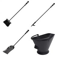 Amagabeli GARDEN & HOME Amagabeli Fireplace Ash Bucket, Poker, Ash Shovel and Brush Bundle