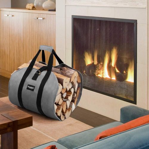  Amagabeli GARDEN & HOME Amagabeli Firewood Carrier Tote Waxed Canvas Log Tote Bundle Fireplace Bellows 17x 7.5 Large