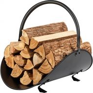 Amagabeli GARDEN & HOME Amagabeli Fireplace Log Holder Indoor Firewood Carrier Metal Wood Rack Holders Tools Covers Fire Wood Basket Container Sets Ash Bucket and Carrying Bag Black Hearth Fireset Birch O