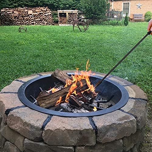  Amagabeli GARDEN & HOME Amagabeli Fireplace Poker Fire Poker for Fire Pit Heavy Duty Wrought Iron Steel Poker Indoor and Outdoor Campfire BBQ Rustproof Tool Black