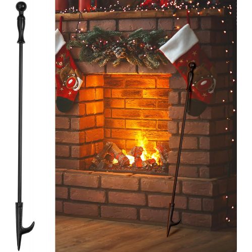  Amagabeli GARDEN & HOME Amagabeli Fireplace Poker Fire Poker for Fire Pit Heavy Duty Wrought Iron Steel Poker Indoor and Outdoor Campfire BBQ Rustproof Tool Black