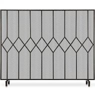 Amagabeli GARDEN & HOME Amagabeli Fireplace Screens for Wood Burning Fireplace Single Panel Wrought Iron Fireplace Cover with Fire Spark Guard for Indoor Outdoor Fire Screens for Fireplaces Black