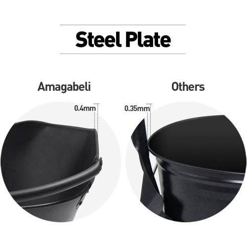  Amagabeli GARDEN & HOME Amagabeli Bucket for Fireplace Assembled Pellet Stove Indoor and Outdoor Hot Ashes Carrier Container Black Fireside Fuel Can Sturdy Fire Place Burning Wood Holder Hearth Tools