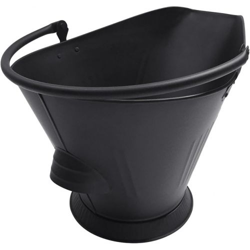  Amagabeli GARDEN & HOME Amagabeli Bucket for Fireplace Assembled Pellet Stove Indoor and Outdoor Hot Ashes Carrier Container Black Fireside Fuel Can Sturdy Fire Place Burning Wood Holder Hearth Tools