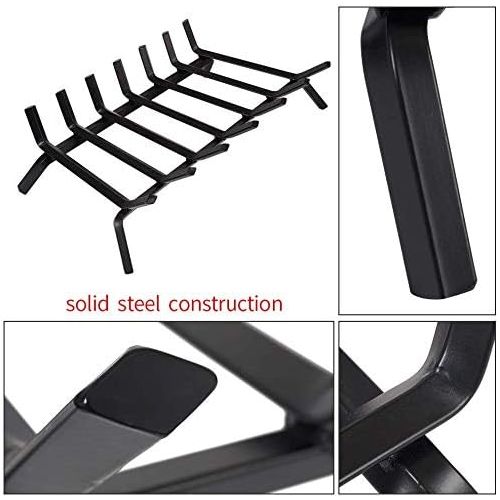  Amagabeli GARDEN & HOME Amagabeli Black Wrought Iron Fireplace Log Grate 30 inch Wide Heavy Duty Solid Steel Indoor Chimney Hearth 3/4 Bar Fire Grates for Outdoor Kindling Tools Pit Wood Stove Firewood Bu