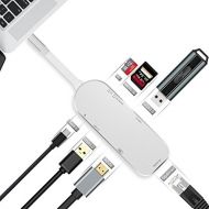 AMALEN Amalen USB C Hub 7 in 1 Thunderbolt 3 MacBook Adapter USB C to USB 3.0 Type C Hub with Gigabit Ethernet,4K HDMI,PD Power,SDTF Card Reader,10 Gbps USB Extension Docking Hub for Mac
