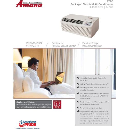  Amana PTAC 12,000 BTU Heat Pump Unit 3.5kW Back Up Heater, PTH123G35AXXX