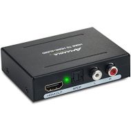 [아마존베스트]Amannka 1080P HDMI Audio Extractor,Amanka HDMI To HDMI Audio Optical and RCA(L/R) Stereo Analog Outputs Video Audio Splitter Converter for Ruku,Chromecast, Blu-ray Player, Cable Box, Fire