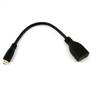 [아마존 핫딜]  [아마존핫딜]AMANKA Micro HDMI Adapterkabel Micro HDMI auf Hdmi Weiblich 1080P 3D 4k typ d auf typ a hdmi verlangerungskabel mit Ethernet vergoldete 15cm, Schwarz