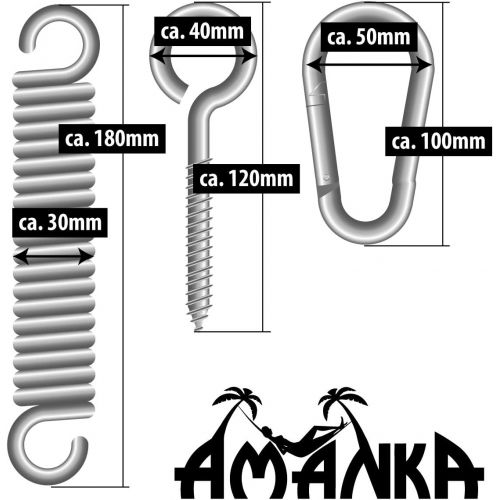  Besuchen Sie den AMANKA-Store AMANKA 150kg Hangesessel Befestigung mit Feder - Aufhangung fuer Boxsack Hangematte - Beton Decke