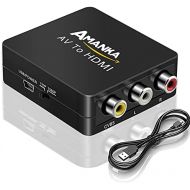 RCA to HDMI Adapter, AMANKA AV to HDMI Converter AV to HDMI Adapter Support 1080P for PC/Xbox/PS4/PS3/TV/STB/VHS/VCR/Camera/DVD