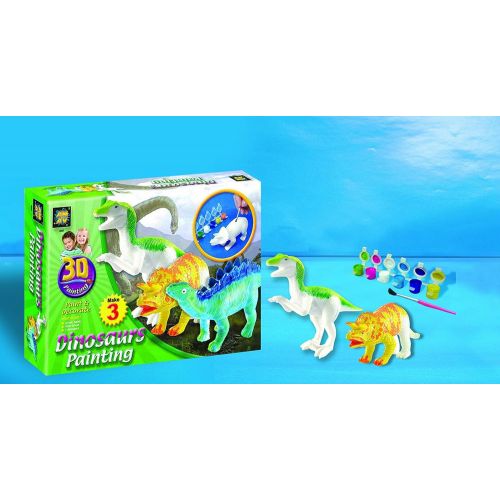  AMAV Toys 3D Painting-Dinosaurs Arts & Crafts for Kids Age 4+. 6 Colors to Paint with for Dinosaur Lovers & A Perfect Artistic Activity. Ideal Gift