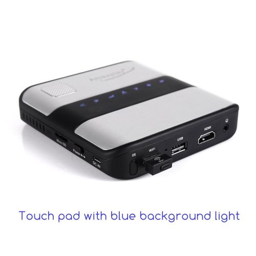  AMAZ-PLAY Amaz-Play Mobile Pico Projector Portable Mini Pocket Size Multimedia Video LED Gaming Projectors with 120 Display, 120,000-Hour LED, Can Be Charged by Power Bank