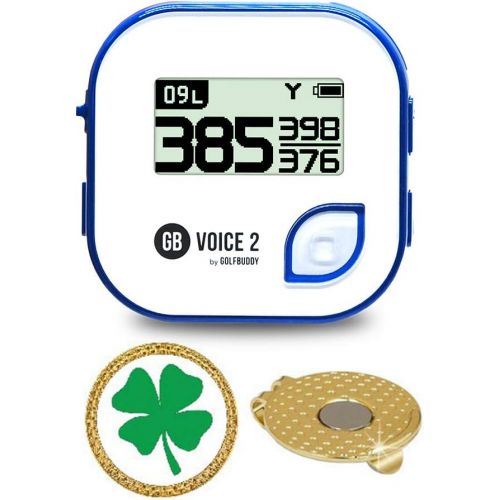  AMBA7 GolfBuddy Voice 2 Golf GPS/Rangefinder Bundle with Ball Marker and Magnetic Hat Clip
