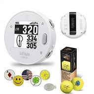 AMBA7 GolfBuddy Voice X GPS/Rangefinder Bundle with 5 Ball Markers, 1 Magnetic Hat Clip and Saintnine 2 Ball Sleeve