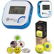 AMBA7 GolfBuddy Voice 2 Golf GPS/Rangefinder Bundle with 1 Magnetic Hat Clip and 5 Ball Markers and Saintnine 3 Ball Sleeve