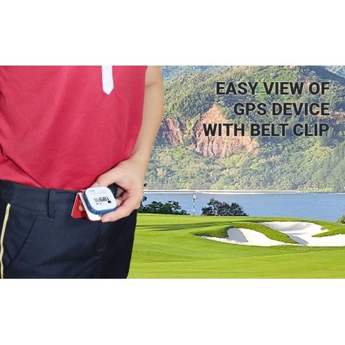  [아마존베스트]AMBA7 GolfBuddy Voice 2 Golf GPS/Rangefinder Bundle with 1 Magnetic Hat Clip and 5 Ball Markers and Belt Clip (White)