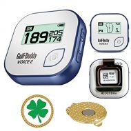 AMBA7 GolfBuddy Voice 2 Golf GPS/Rangefinder Bundle with Magnetic Hat Clip Ball Marker (Clover)