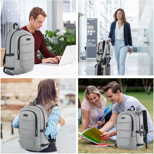  [아마존베스트]Travel Laptop Backpack, AMBOR 15.6-17.3 Inch Anti Theft Business Backpack with USB Charging Port and Headphone Interface,Large Computer Backpack School Daypack Backpack for Women a