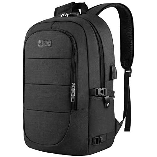  [아마존베스트]AMBOR Travel Laptop Backpack, Anti Theft Business Laptop Backpack with USB Charging Port and Headphone Interface fits Under 17.3 Laptop, for College Student Work Men & Women