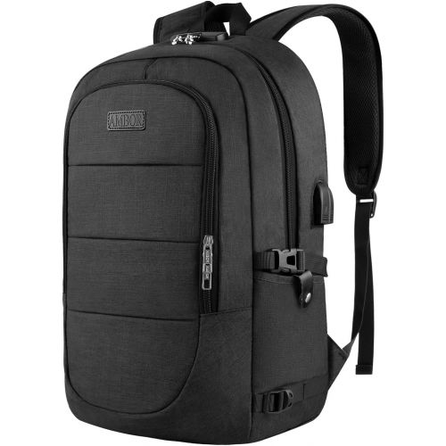  [아마존베스트]AMBOR Travel Laptop Backpack, Anti Theft Business Laptop Backpack with USB Charging Port and Headphone Interface fits Under 17.3 Laptop, for College Student Work Men & Women