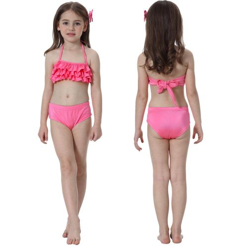  AMENON Girls 4 Pcs Swimsuits Mermaid Tails for Swimming Support Monofin Mermaid Swimwear Princess Bathing Suit Bikini Set