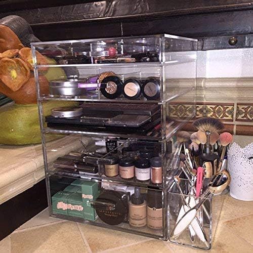  AMERICAN ACRYLIC DISPLAY INC. Acrylic Cosmetic Cube Organizer Makeup Case 5-Drawers A5R