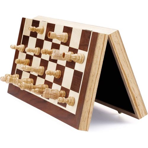  [아마존핫딜][아마존 핫딜] AMEROUS Chess Set, 15x15 Folding Magnetic Wooden Standard Chess Game Board Set with Wooden Crafted Pieces and Chessmen Storage Slots