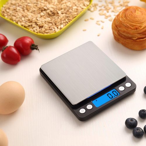  AMIR Digitale Kuechenwaage, 3kg x 0,1g Digitale Waage, Hohe Prazision Briefwaage mit Tara-Funktion, Stueckzahlung Funktion, LCD-Display, ideal zum Messen von Zutaten, Schmuck, Briefm