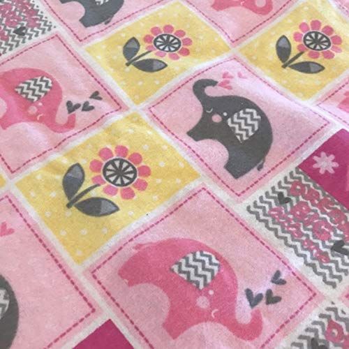  AMISH BASKETS AND BEYOND Minky and Cotton Baby Blanket 32 x 32 - Pink Yellow...