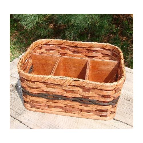  AMISH WARES Basket - Napkin and Silverware - Amish Hand Woven Napkin and Silverware Basket Great for Picnics or Organization of Other Items. The Basket Can Be Used to Hold Scissors, Glue, and