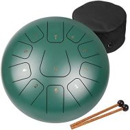 [아마존베스트]Amkoskr 12 Inch 30 cm Steel Tongue Drum 11 Notes Percussion Instrument Hand Drum Hand Pan Drum with Drum Beaters / Carry Bag (Yellow)