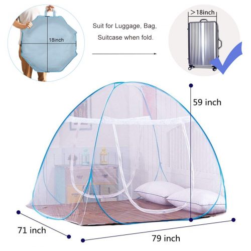  DATONG DaTong Pop-Up Mosquito Net Tent for Beds Anti Mosquito Bites Folding Design with Net Bottom for Babys Adults Trip (79 x71x59 inch)