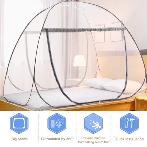  DATONG DaTong Pop-Up Mosquito Net Tent for Beds Anti Mosquito Bites Folding Design with Net Bottom for Babys Adults Trip (79 x71x59 inch)