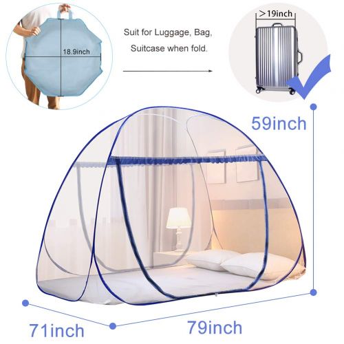  DATONG DaTong Pop-Up Mosquito Net Tent for Beds Anti Mosquito Bites Folding Design with Net Bottom for Babys Adults Trip (79 x71x59 inch)