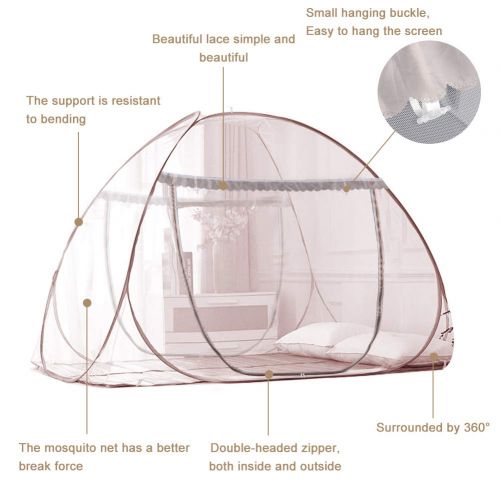  DATONG DaTong Pop-Up Mosquito Net Tent for Beds Anti Mosquito Bites Folding Design with Net Bottom for Babys Adults Trip (79 x71x59 inch)