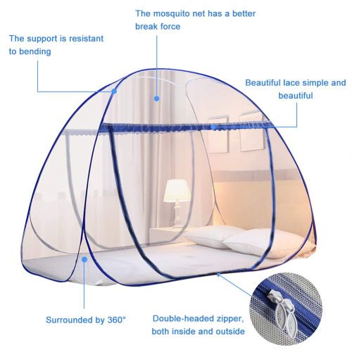  DATONG DaTong Pop-Up Mosquito Net Tent for Beds Anti Mosquito Bites Folding Design with Net Bottom for Babys Adults Trip (79 x71x59 inch)