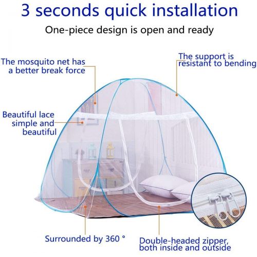  DATONG DaTong Pop-Up Mosquito Net Tent for Beds Anti Mosquito Bites Folding Design with Net Bottom for Babys Adults Trip (79 x71x59 inch)