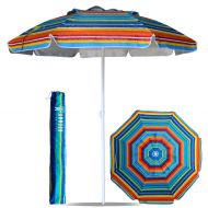 AMMSUN 6.5 ft Outdoor Patio Beach Umbrella Sun Shelter with Tilt Air Vent Carry Bag