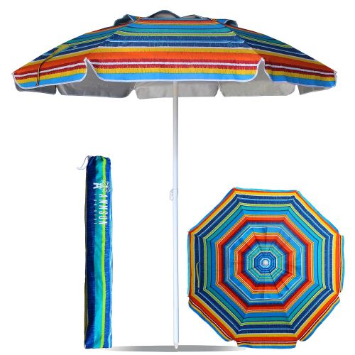  AMMSUN 6.5 ft Outdoor Patio Beach Umbrella Sun Shelter with Tilt Air Vent Carry Bag