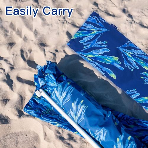 AMMSUN Beach Cabana,6.2 × 6.2 Beach Canopy,Easy Set Up and Take Down Large Shade Area Outdoor Sun Umbrella with Sand Pockets,Instant Sun Shelter with Privacy Sunwall,Blue