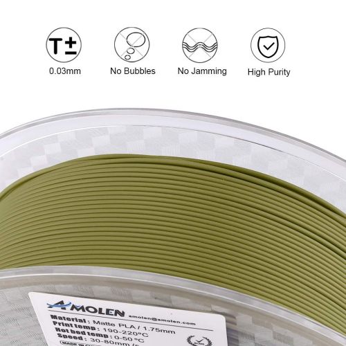  AMOLENPLA Filament 1.75mm, Wood Color, 3DPrinterFilament 1KG(2.2LB) +-0.03mm, Includes Sample Glow in The Dark GreenFilament.