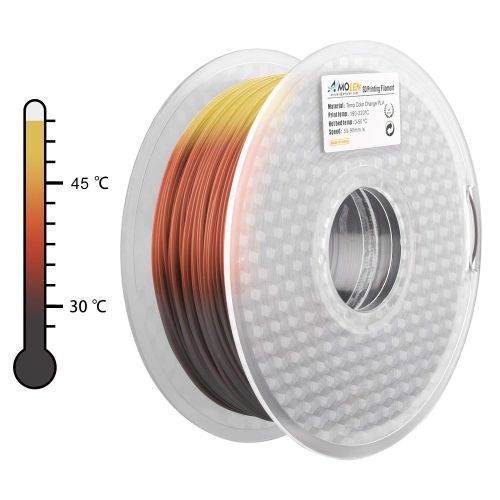  AMOLEN 3D Printer Filament, Temperature Color Change PLA Filament 1.75mm +- 0.03 mm, 1kg(2.2lb), Pink to White, includes Sample Temp Color Change Blue to White - 100% USA