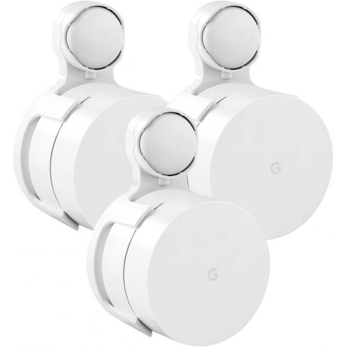  [아마존베스트]AMORTEK Google WiFi Wall Mount 3 Pack, WiFi Accessories for Google WiFi 1st Gen System and Google WiFi Router Without Messy Wires or Screws (White(3 Pack))